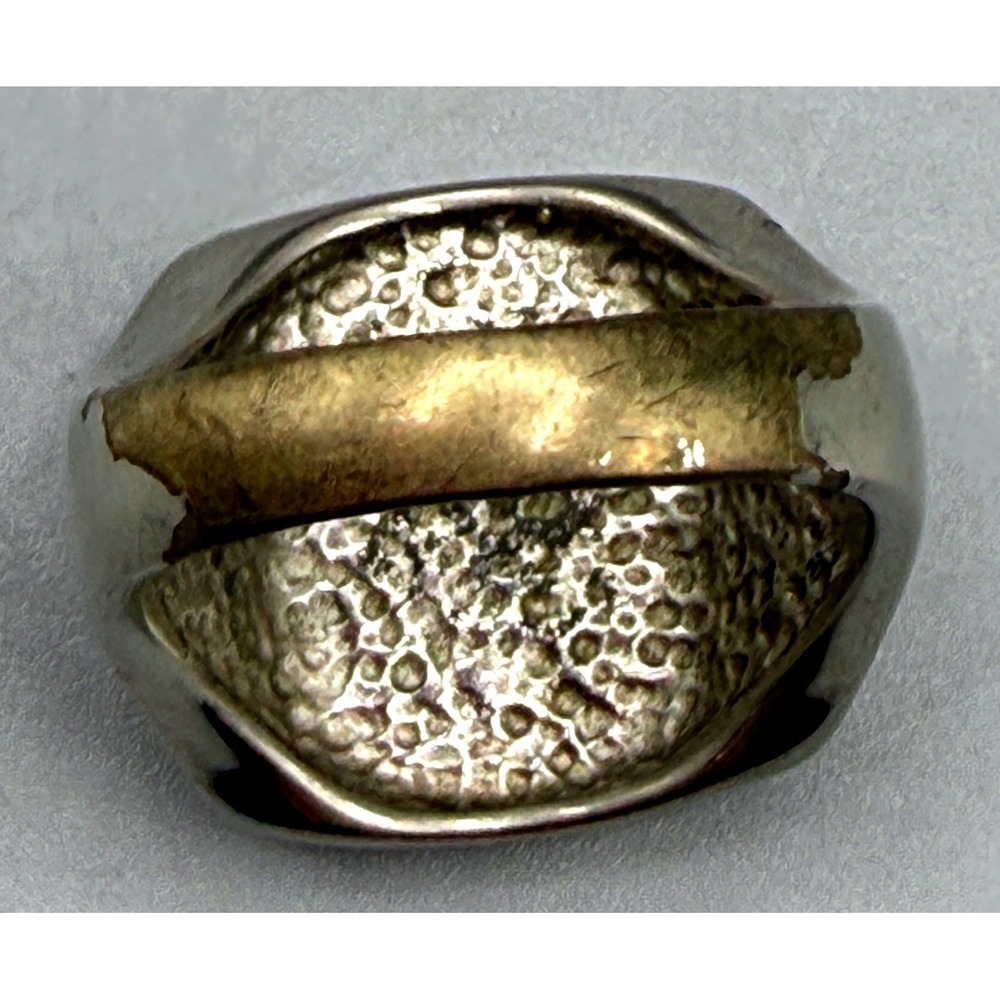 Vintage CO 85 Eagle Thunderbird Inlay Signet Ring Silver Tone Black Size 6.5 - Picture 5 of 10